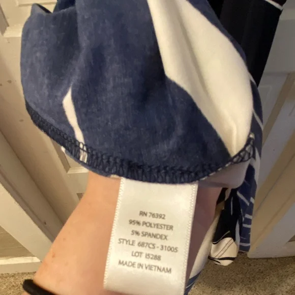 Olivia Matthews White/Navy Maxi Dress - Picture 7 of 7